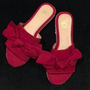 Red slides with oversized bows.